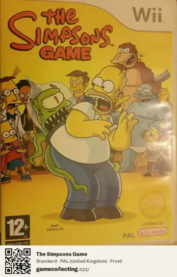 The Simpsons Game Nintendo Wii, United Kingdom box front