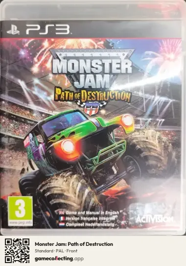 Monster Jam: Path of Destruction PlayStation 3, PAL box front