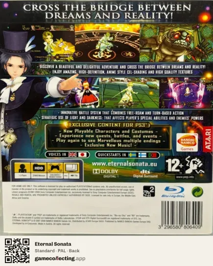 Eternal Sonata PlayStation 3, PAL box back