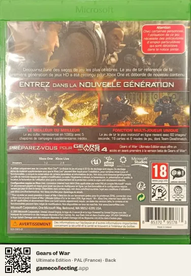 Gears of War Xbox One, France box back