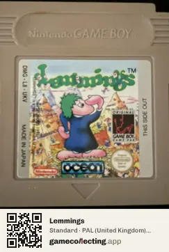 Lemmings Game Boy, PAL cartridge label