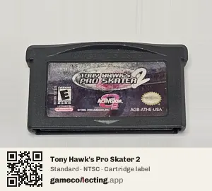 Tony Hawk's Pro Skater 2 Game Boy Advance, NTSC cartridge label
