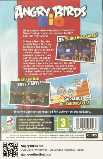 Angry Birds Rio Computer, United Kingdom box back