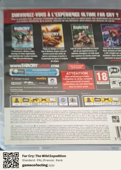 Far Cry: The Wild Expedition PlayStation 3, France box back