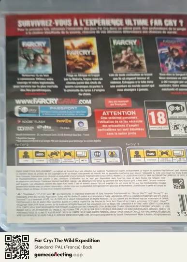 Far Cry: The Wild Expedition PlayStation 3, France box back