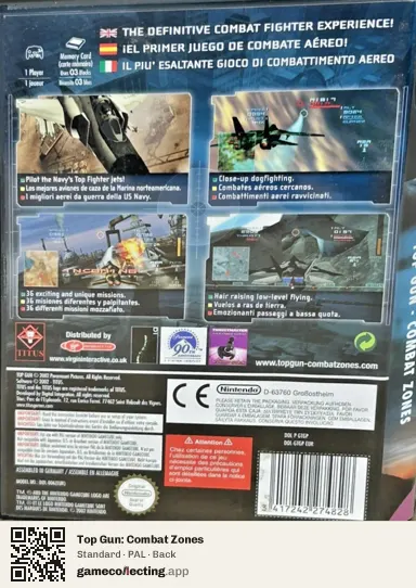 Top Gun: Combat Zones Nintendo GameCube, PAL box back
