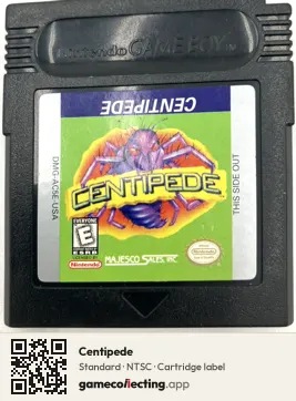 Centipede Game Boy Color, NTSC cartridge label