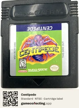 Centipede Game Boy Color, NTSC cartridge label