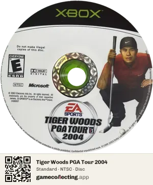 Tiger Woods PGA Tour 2004 Xbox, NTSC disc