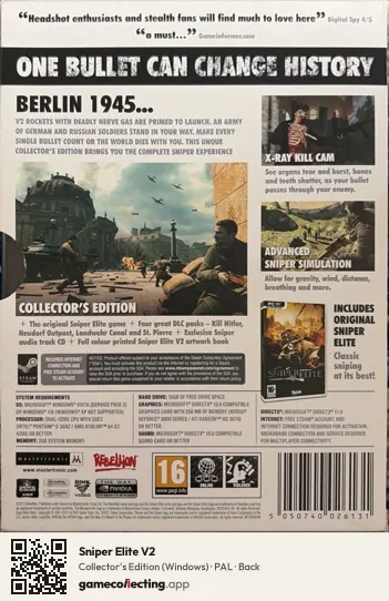 Sniper Elite V2 Computer, PAL box back