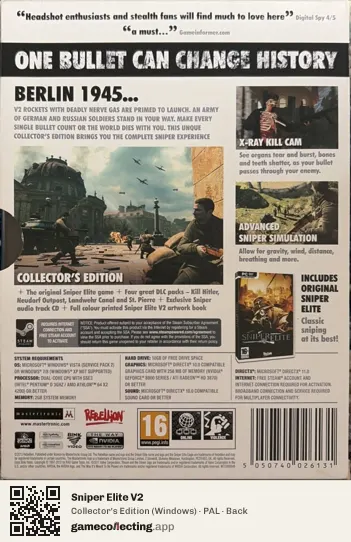 Sniper Elite V2 Computer, PAL box back