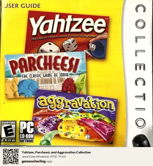 Yahtzee, Parcheesi, and Aggravation Collection Computer, NTSC box front
