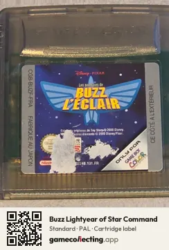 Buzz Lightyear of Star Command Game Boy Color, PAL cartridge label