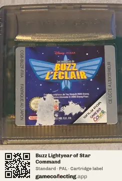 Buzz Lightyear of Star Command Game Boy Color, PAL cartridge label