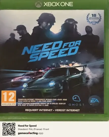 Need for Speed Xbox One, France box front