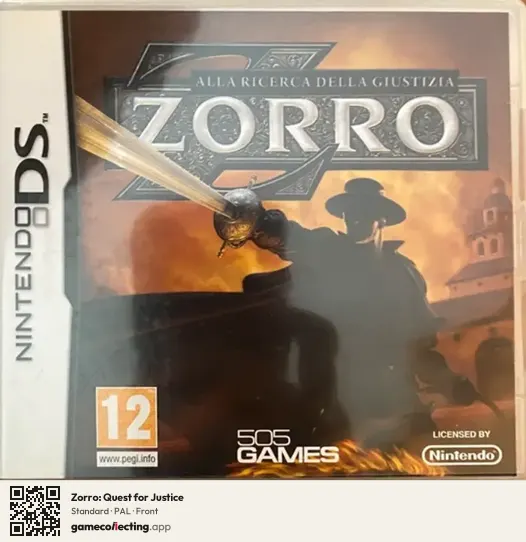 Zorro: Quest for Justice Nintendo DS, PAL box front