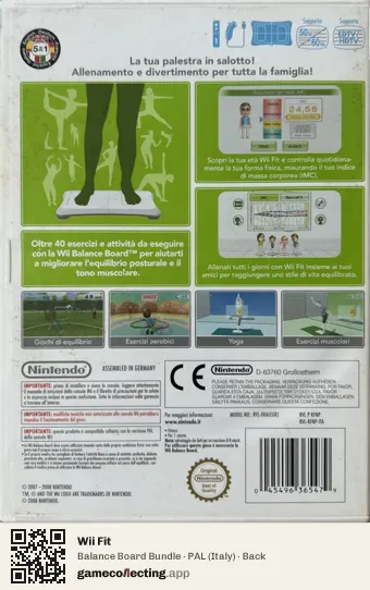 Wii Fit Nintendo Wii, Italy box back