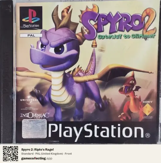 Spyro 2: Ripto's Rage! PlayStation, United Kingdom box front
