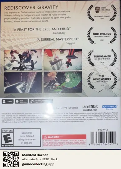 Manifold Garden PlayStation 5, NTSC box back