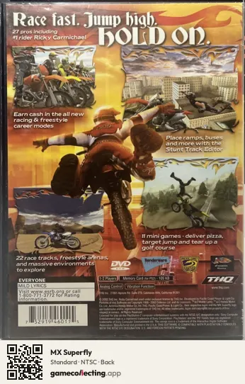 MX Superfly PlayStation 2, NTSC box back