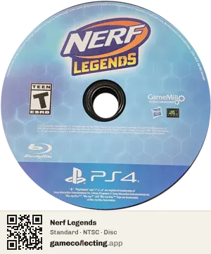 Nerf Legends PlayStation 4, NTSC disc