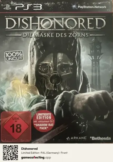 Dishonored PlayStation 3, Germany box front