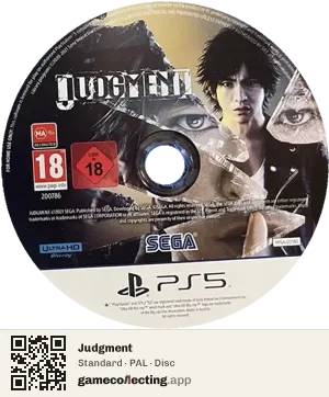 Judgment PlayStation 5, PAL disc