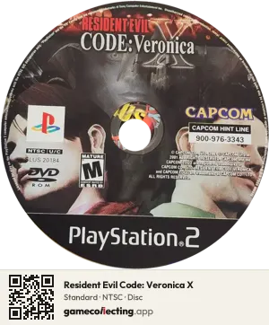 Resident Evil Code: Veronica X PlayStation 2, NTSC disc