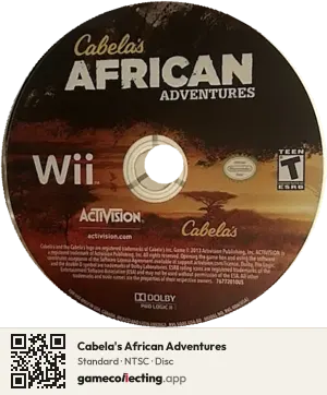 Cabela's African Adventures Nintendo Wii, NTSC disc