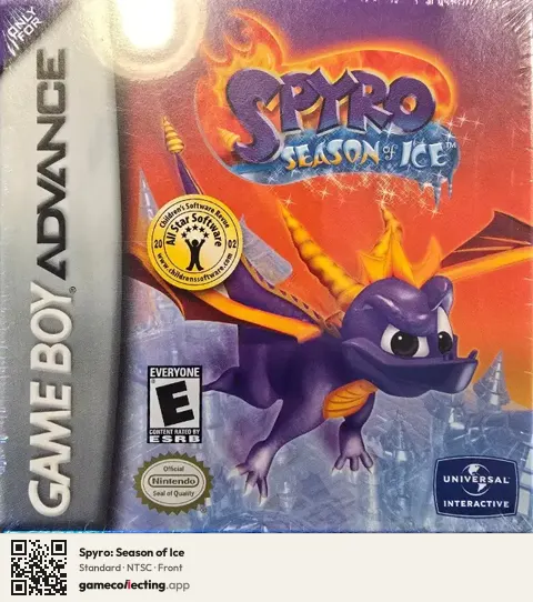 Spyro: Season of Ice Game Boy Advance, NTSC box front