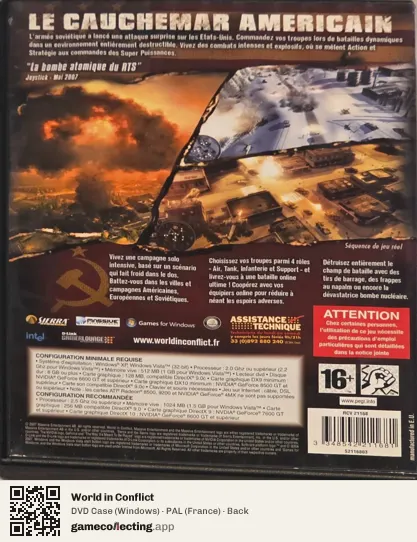 World in Conflict Computer, France box back