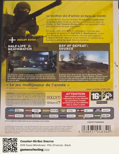 Counter-Strike: Source Computer, France box back