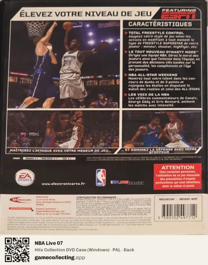 NBA Live 07 Computer, PAL box back