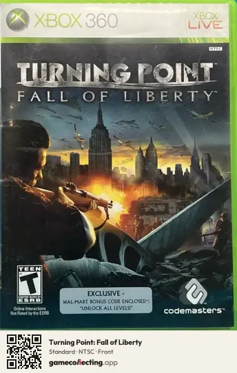 Turning Point: Fall of Liberty Xbox 360, NTSC box front