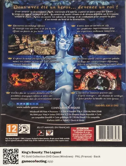 King's Bounty: The Legend Computer, France box back