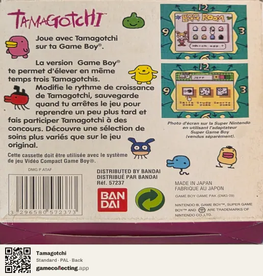 Tamagotchi Game Boy, PAL box back