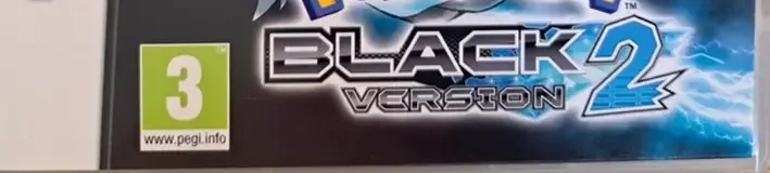 Pokémon Black Version 2, the PEGI square on its front