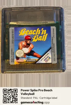 Power Spike Pro Beach Volleyball Game Boy Color, PAL cartridge label