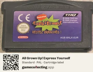 All Grown Up! Express Yourself Game Boy Advance, PAL cartridge label