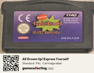 All Grown Up! Express Yourself Game Boy Advance, PAL cartridge label