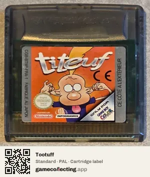 Tootuff Game Boy Color, PAL cartridge label