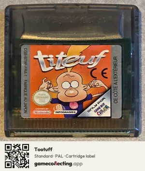 Tootuff Game Boy Color, PAL cartridge label