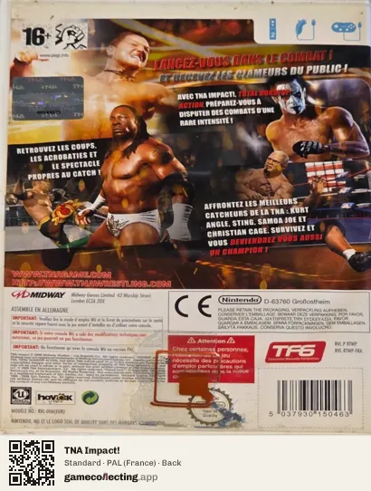 TNA Impact! Nintendo Wii, France box back