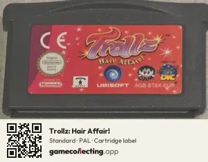 Trollz: Hair Affair! Game Boy Advance, PAL cartridge label