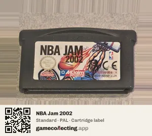 NBA Jam 2002 Game Boy Advance, PAL cartridge label