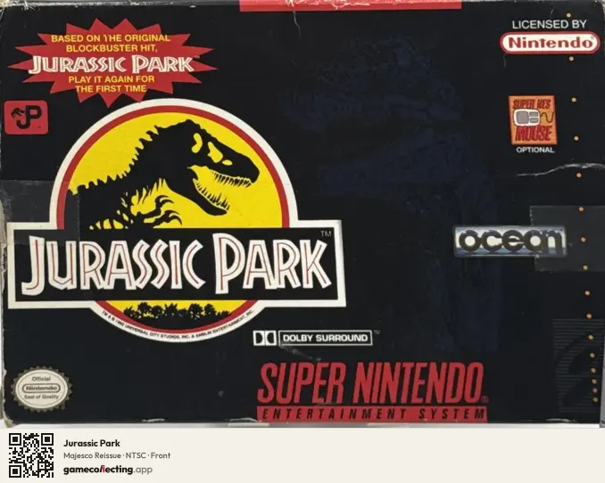 Jurassic Park Super Nintendo Entertainment System, NTSC box front