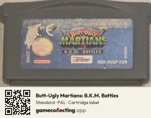 Butt-Ugly Martians: B.K.M. Battles Game Boy Advance, PAL cartridge label