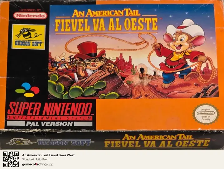 An American Tail: Fievel Goes West Super Nintendo Entertainment System, PAL box front