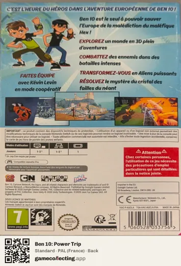 Ben 10: Power Trip Nintendo Switch, France box back