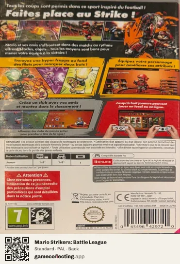 Mario Strikers: Battle League Nintendo Switch, PAL box back